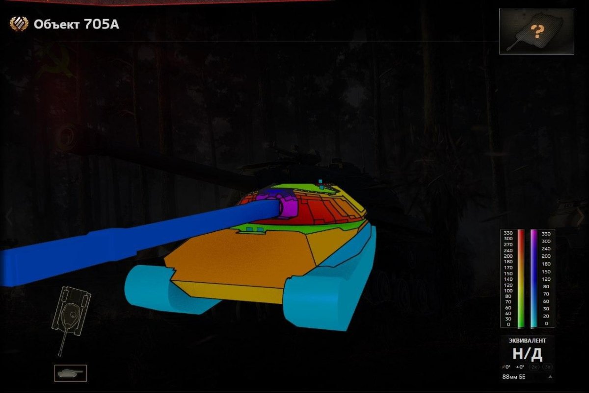 Зоны пробития 705а объект