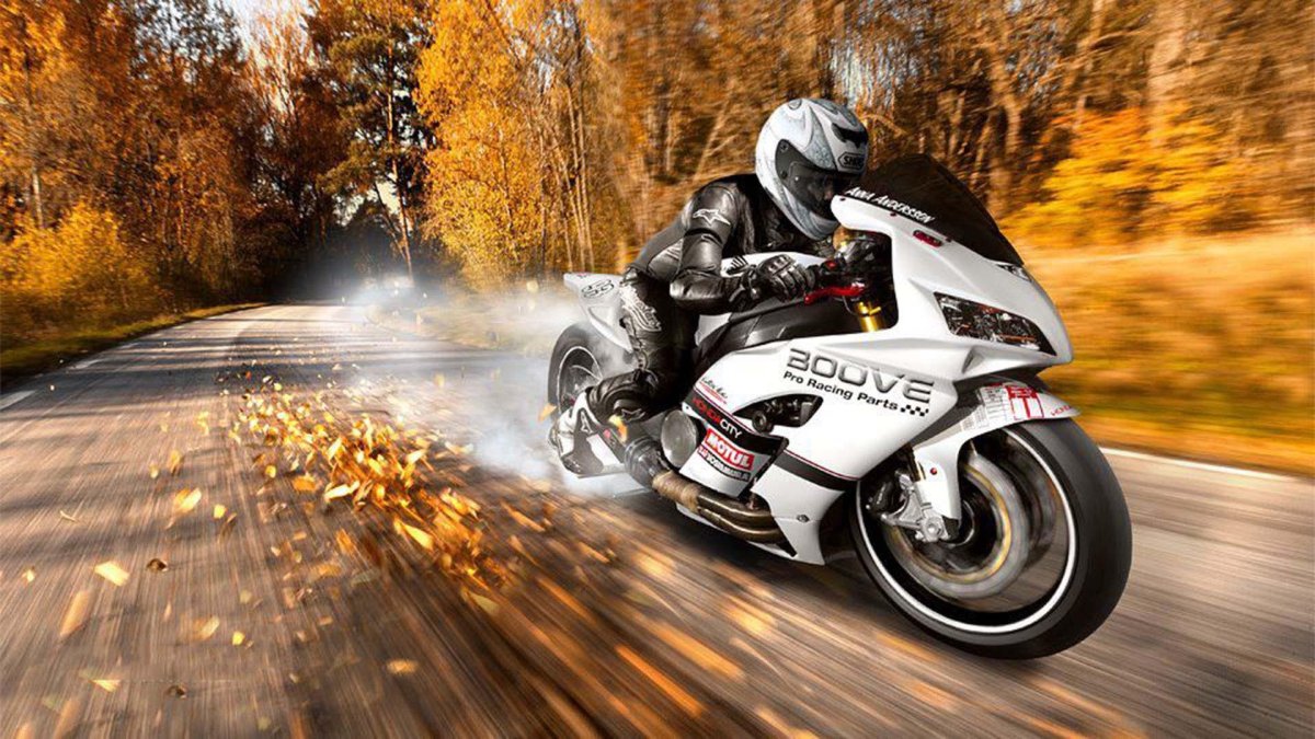 Мотоцикл в движении