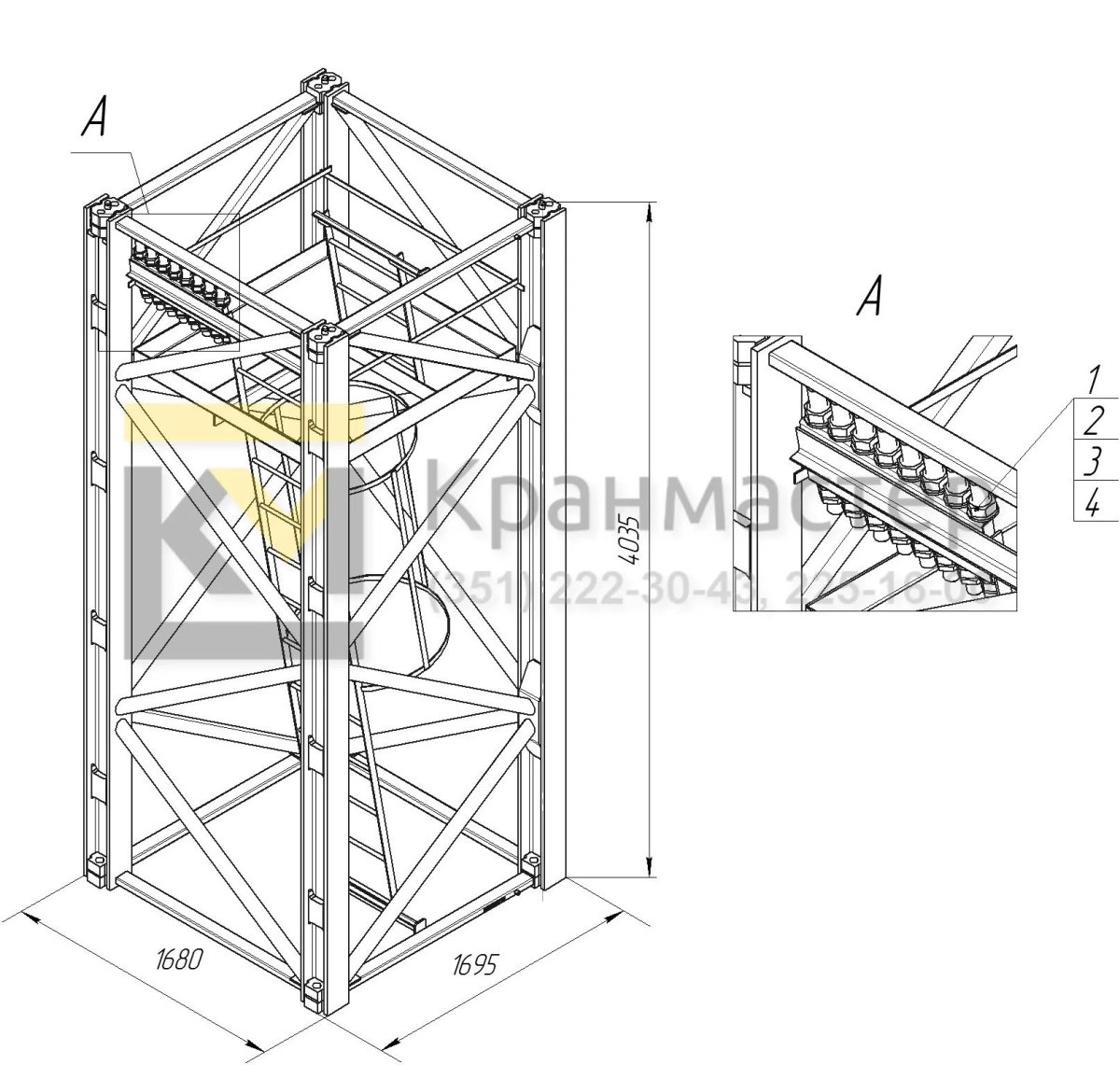 Кран ТДК 8-180 чертеж