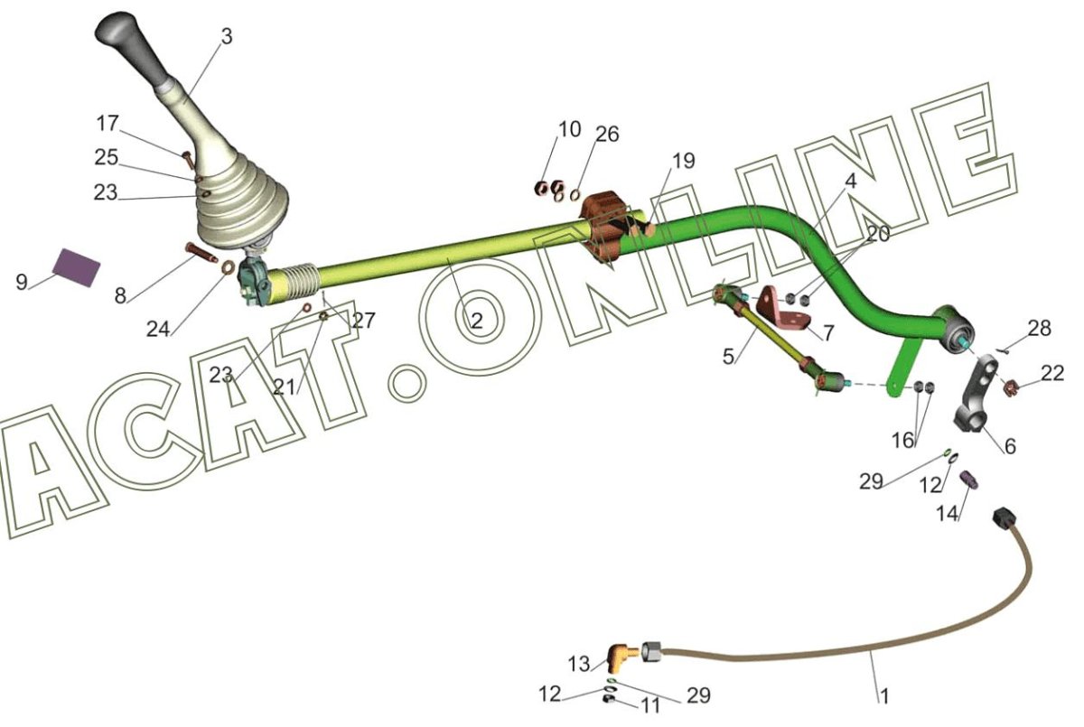 Привод управления КПП МАЗ 4370