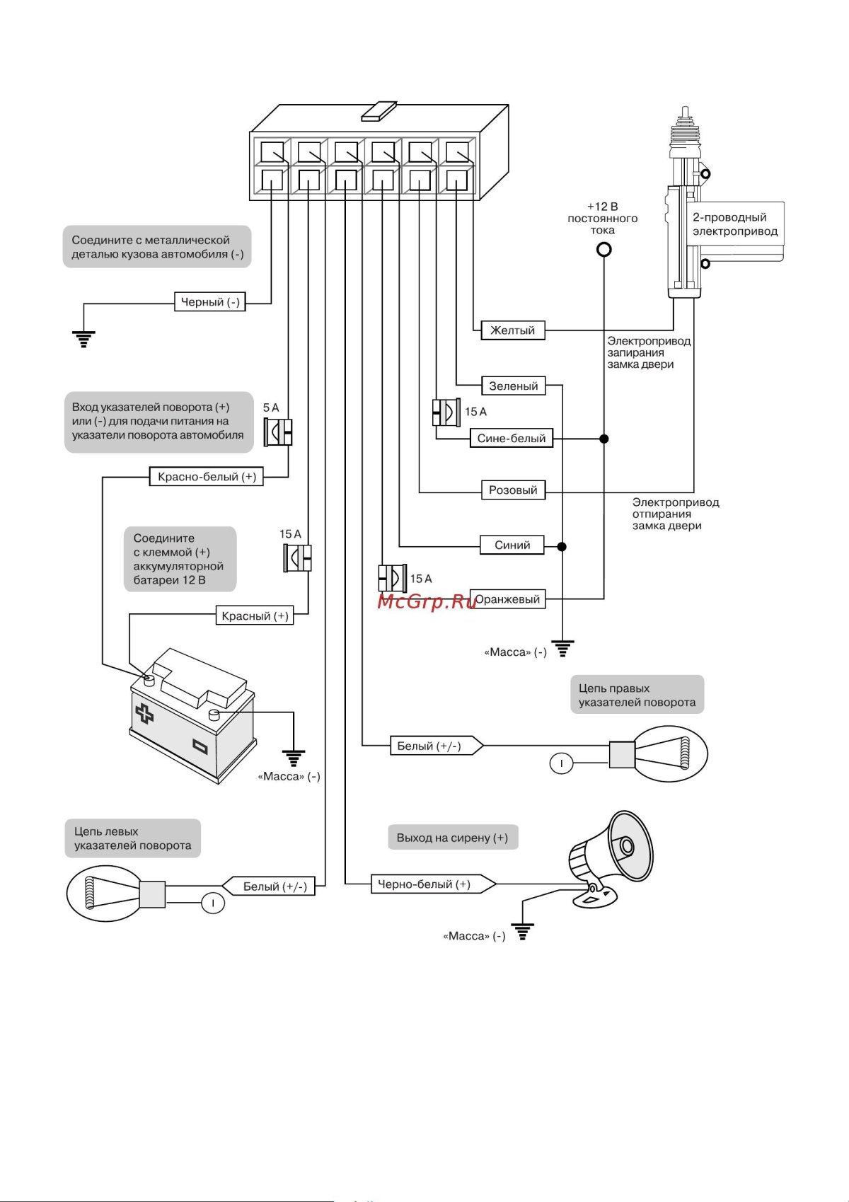 Сигнализация да Винчи 330 схема подключения