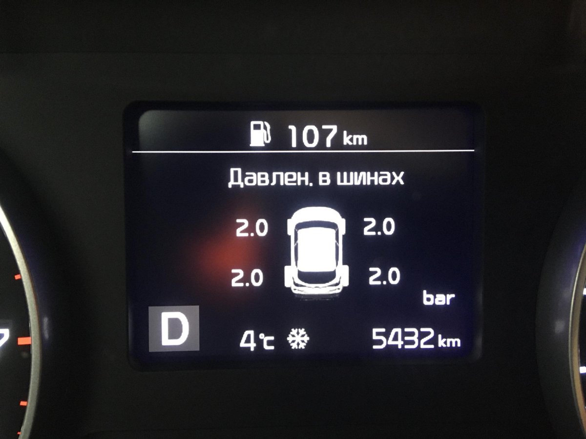 Киа Рио 4 индикатор давления шин