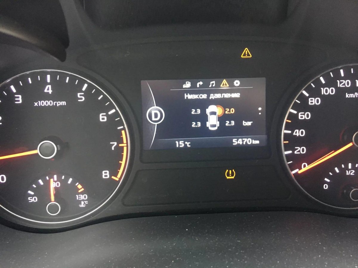 Датчик на табло Киа Оптима давления шин