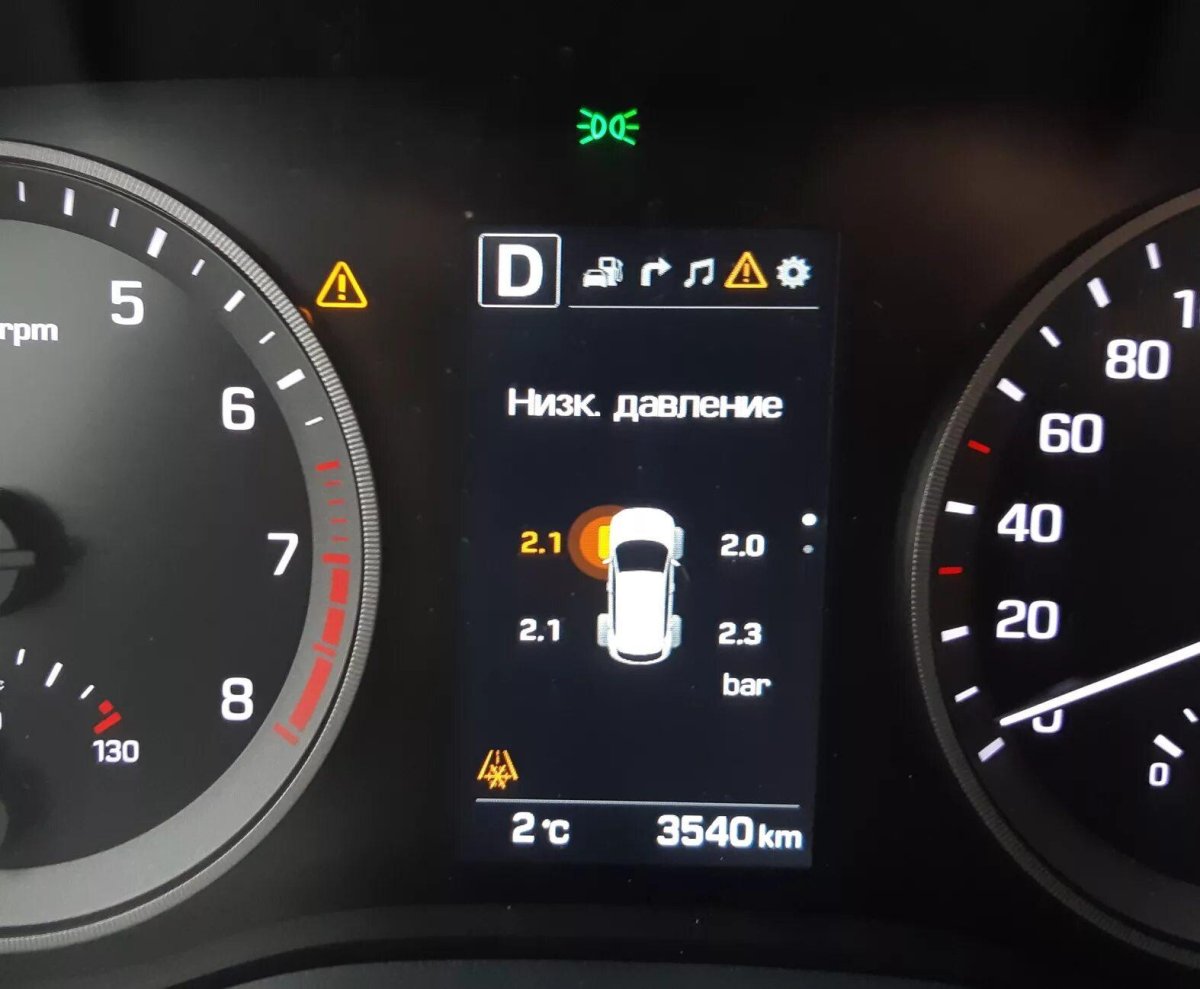 Датчики на панели Hyundai Tucson 2008