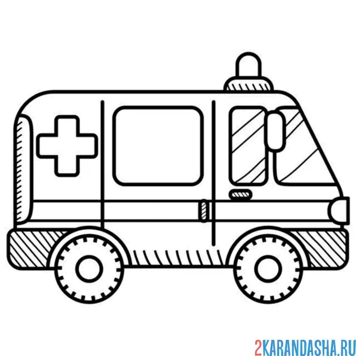 Машина скорой раскраска