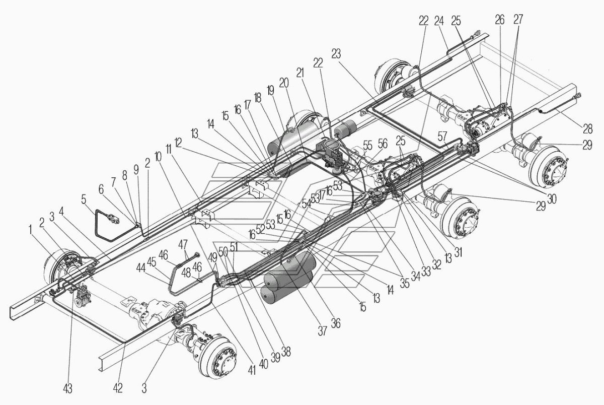 Воздушная тормозная система Урал 4320