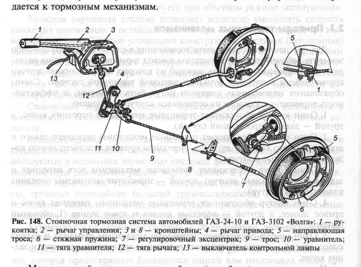 Механический тормозной привод схема