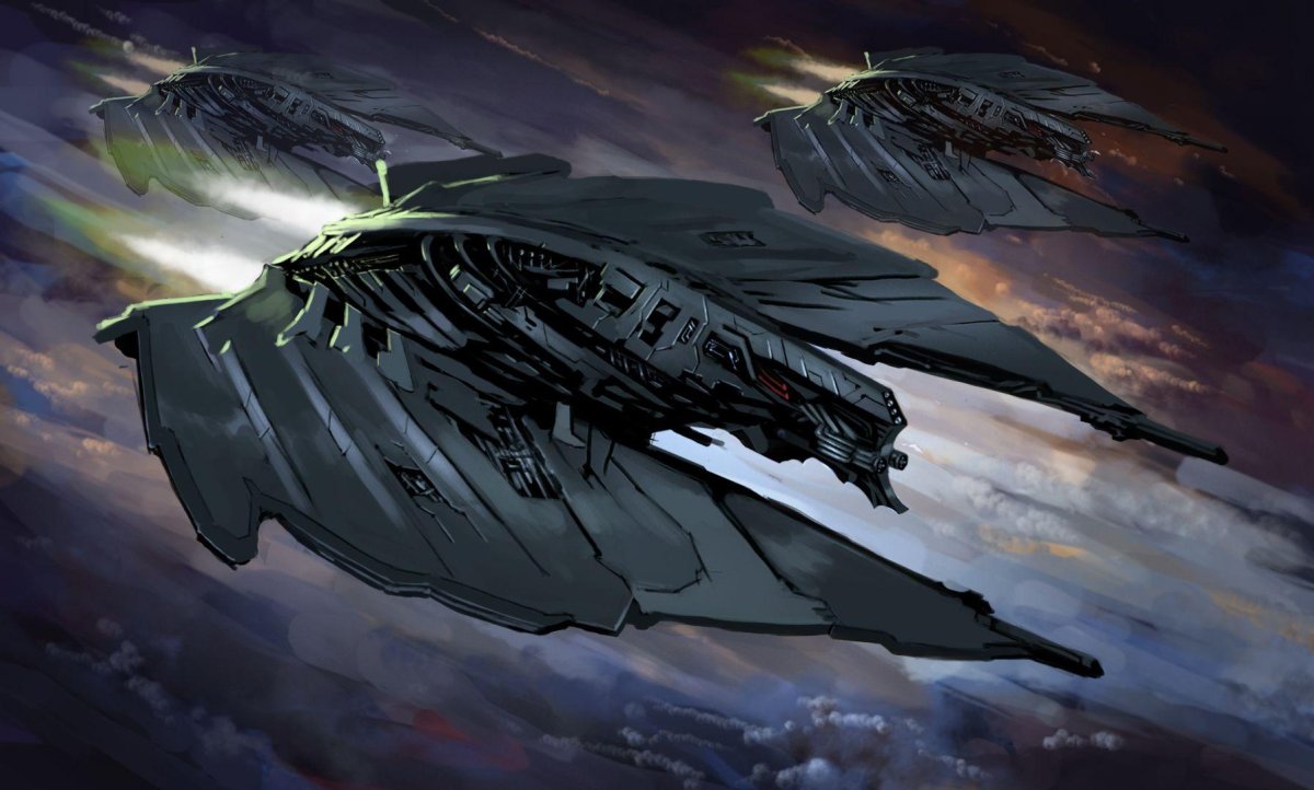 Инопланетные корабли Sci-Fi Art