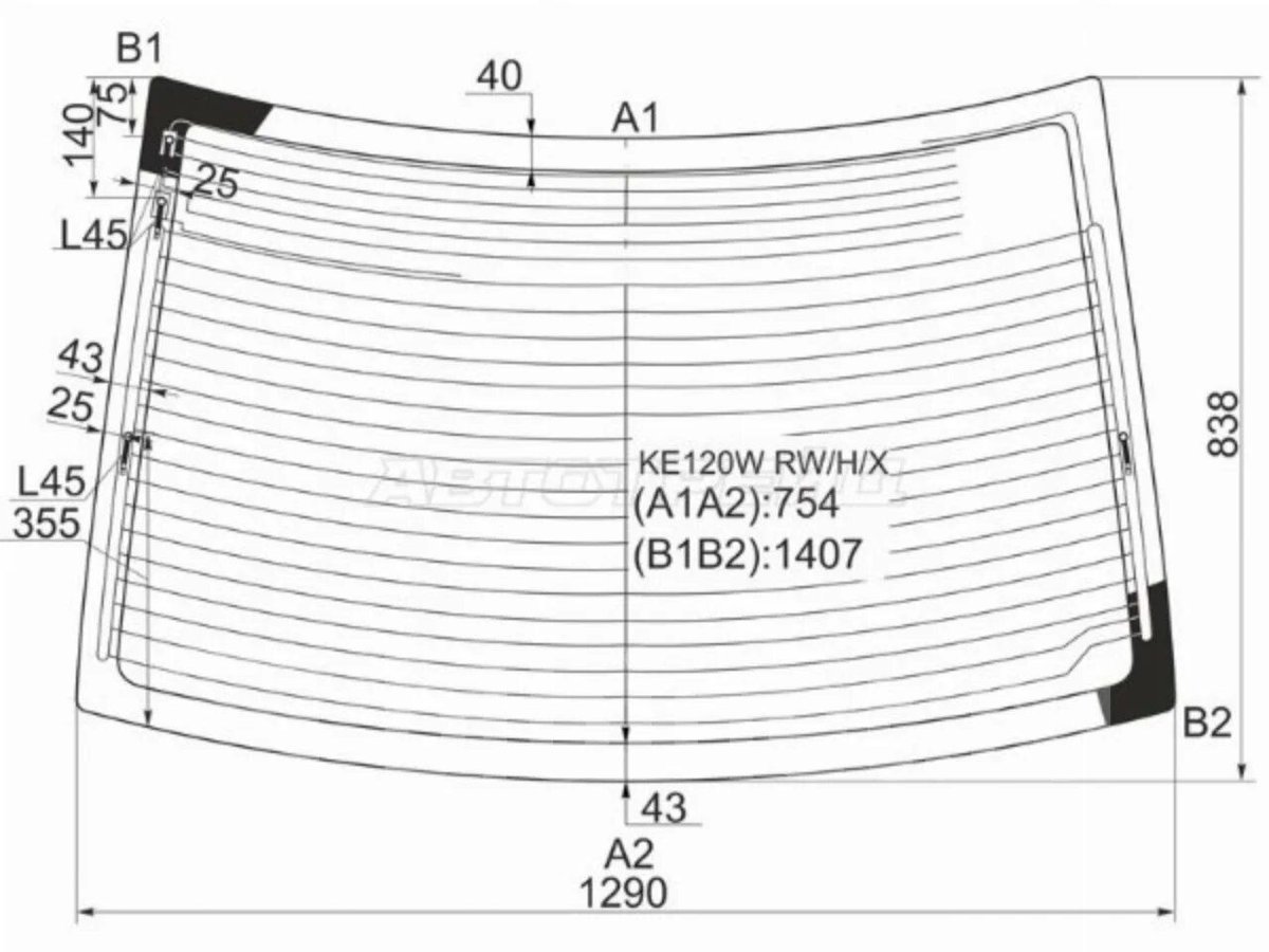 Лексус rx350 заднее стекло Размеры
