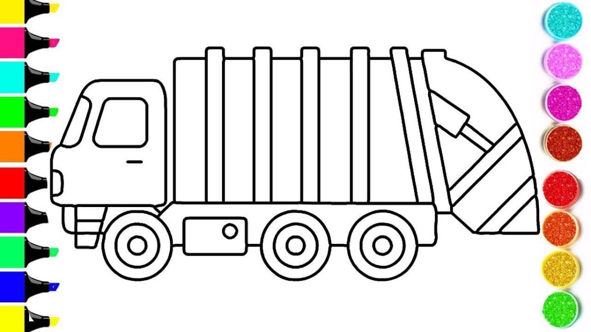 Раскраска мусоровоз