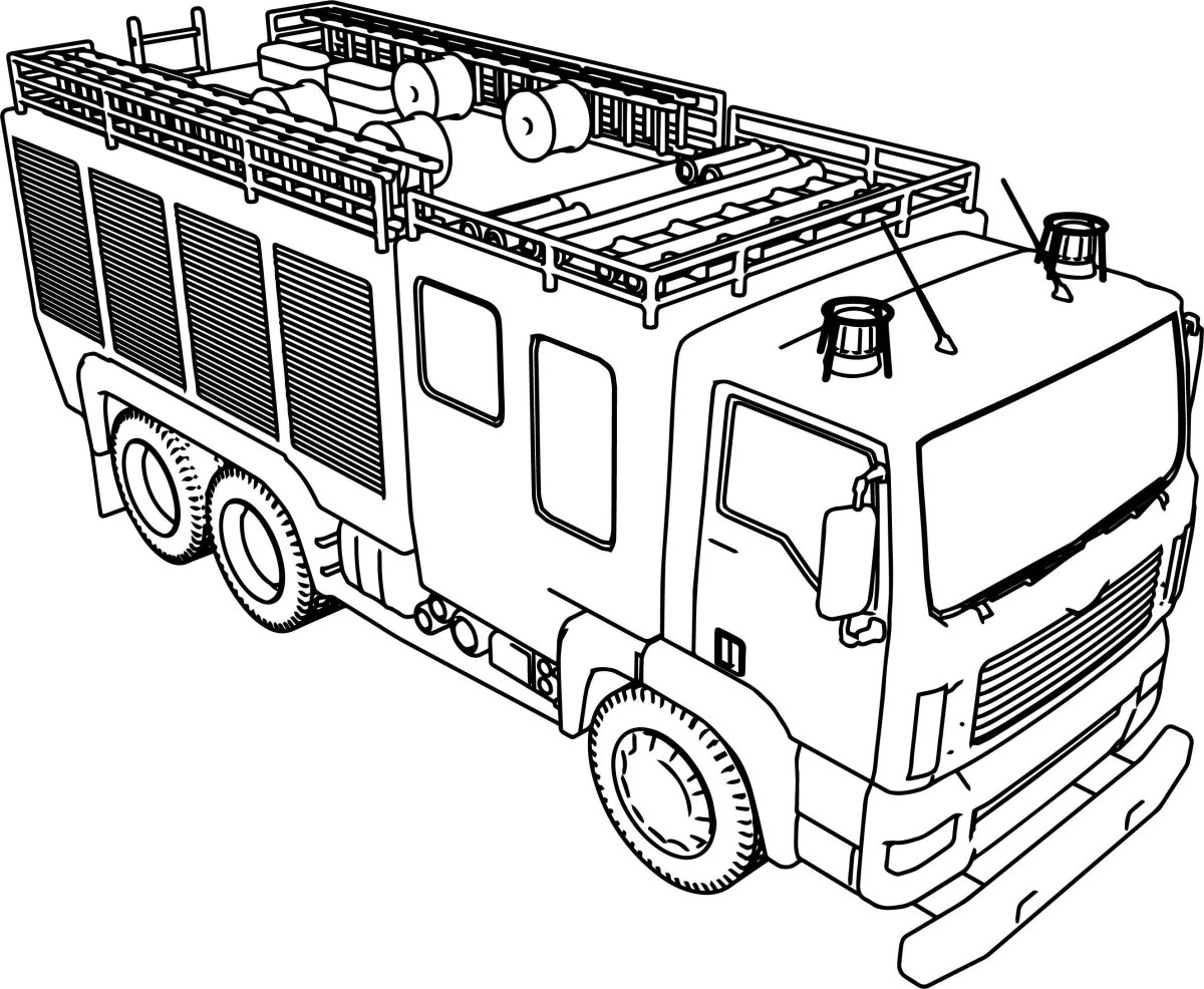 Разукрашки для мальчиков пожарная машина