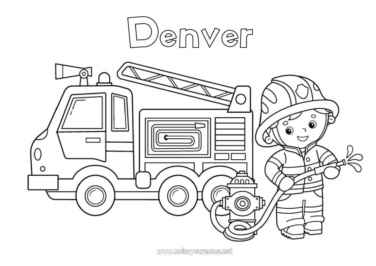 Раскраска пожарный