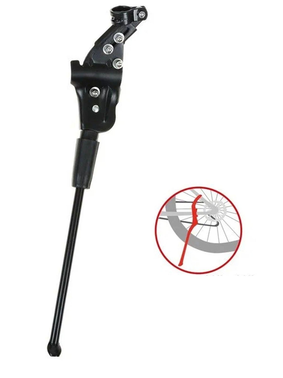 Подножка регулируемая stels NH-kf97aaj 24"-28" на два пера, алюминий черный 390007