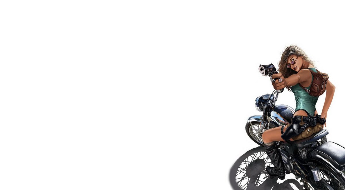 Лара Крофт на мотоцикле
