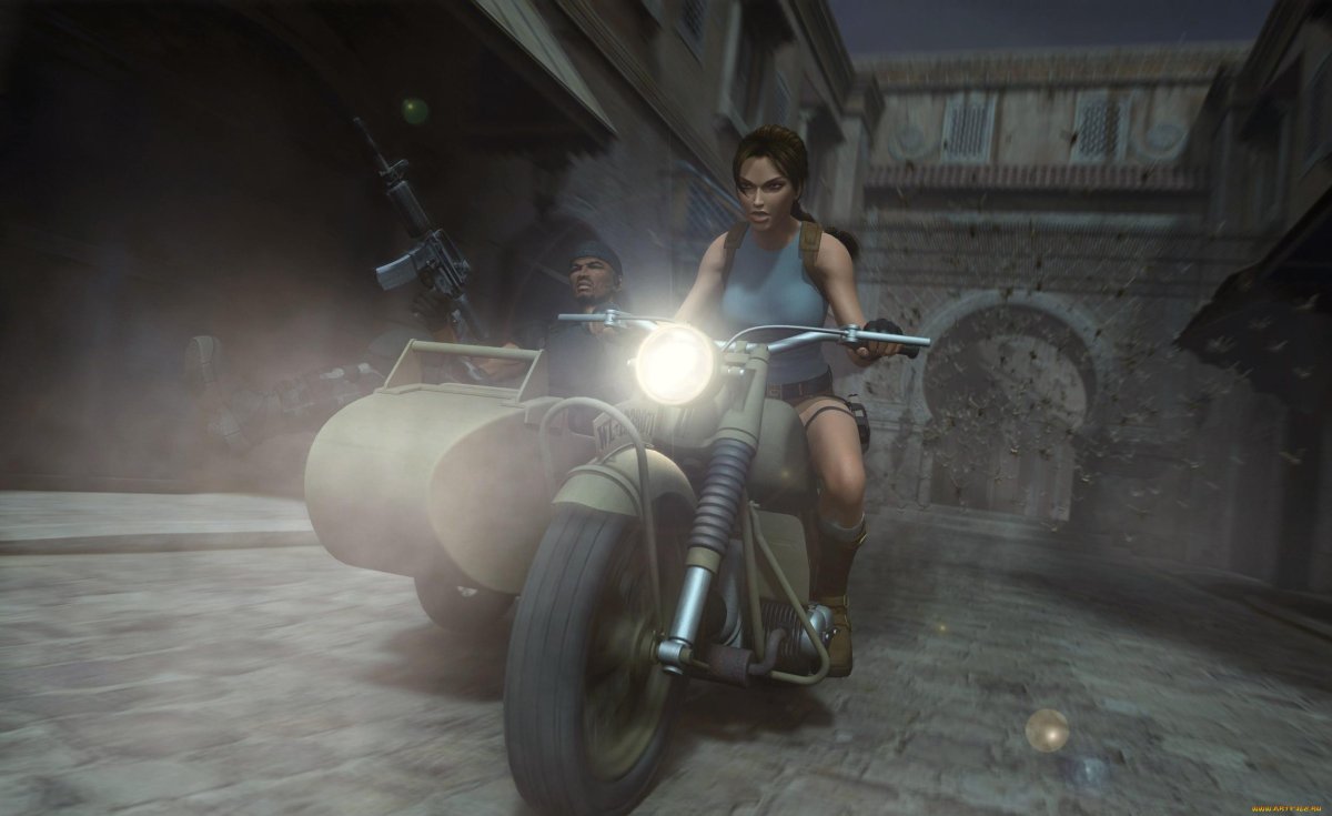 Tomb Raider на мотоцикле