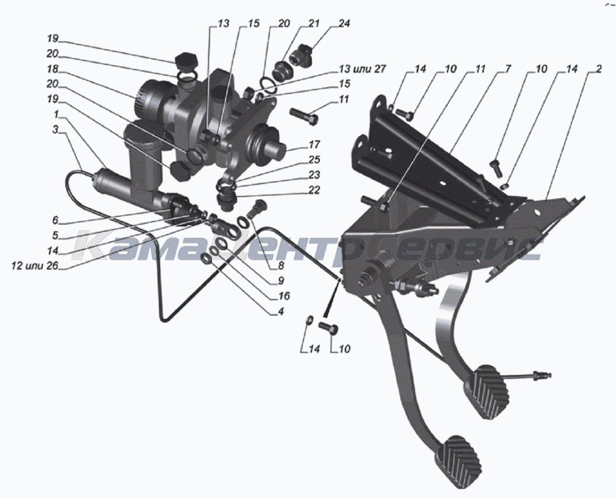 Кронштейн педали газа ГАЗ 3309
