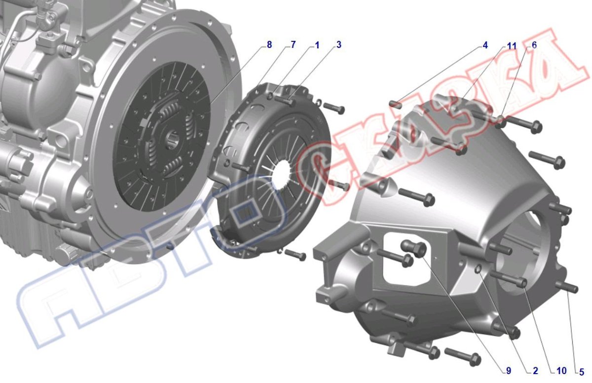 Болт картера сцепления ЗМЗ 409