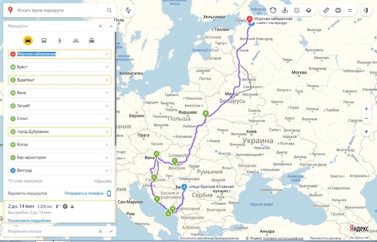 Маршрут поезда Брест Санкт-Петербург на карте