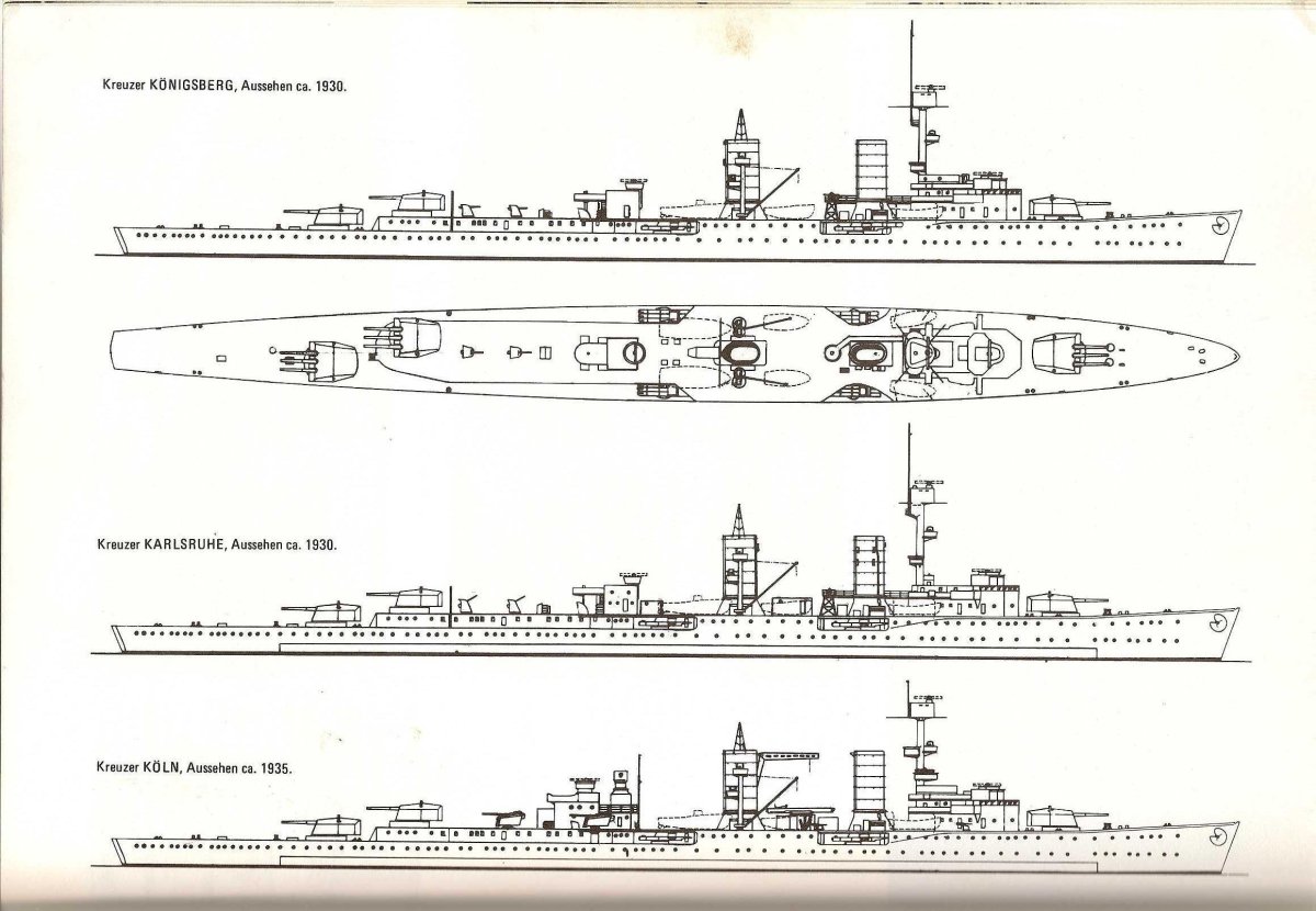 Чертежи крейсера Карлсруэ 1914