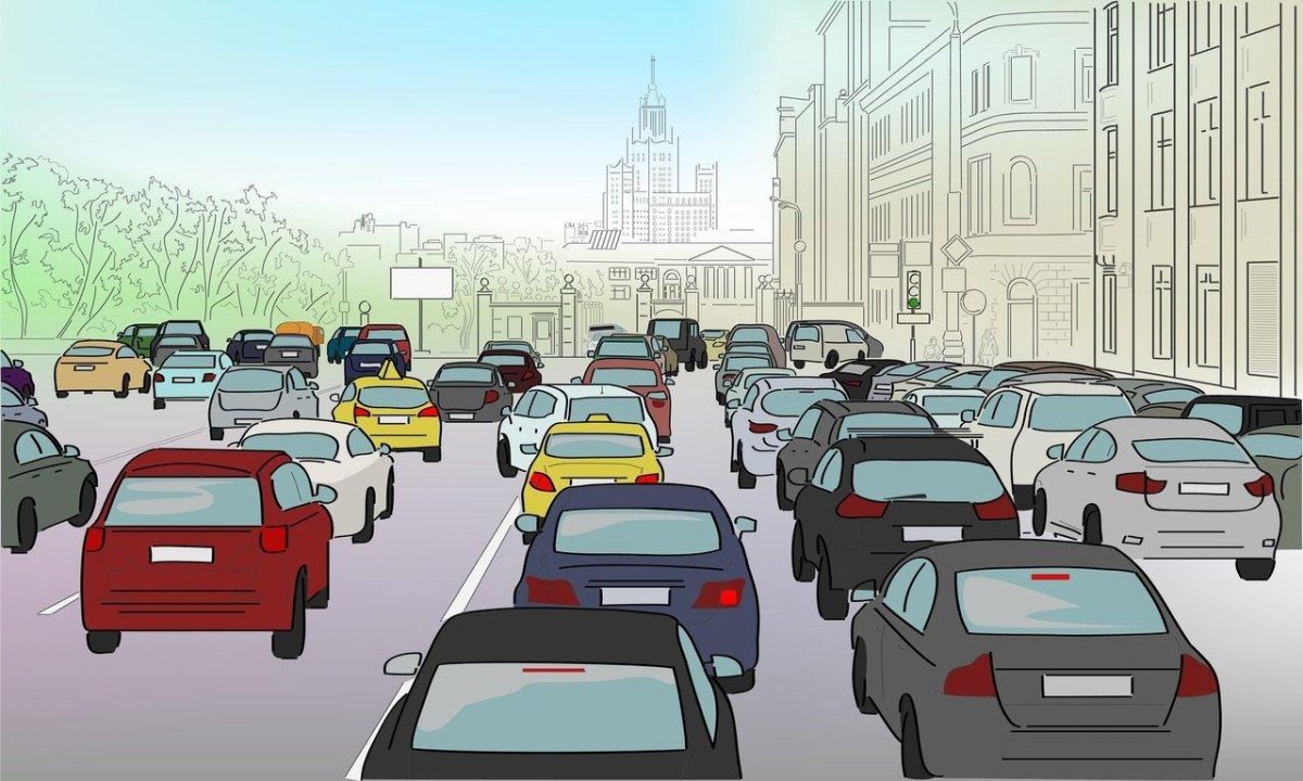 Мультяшная дорога с машиной