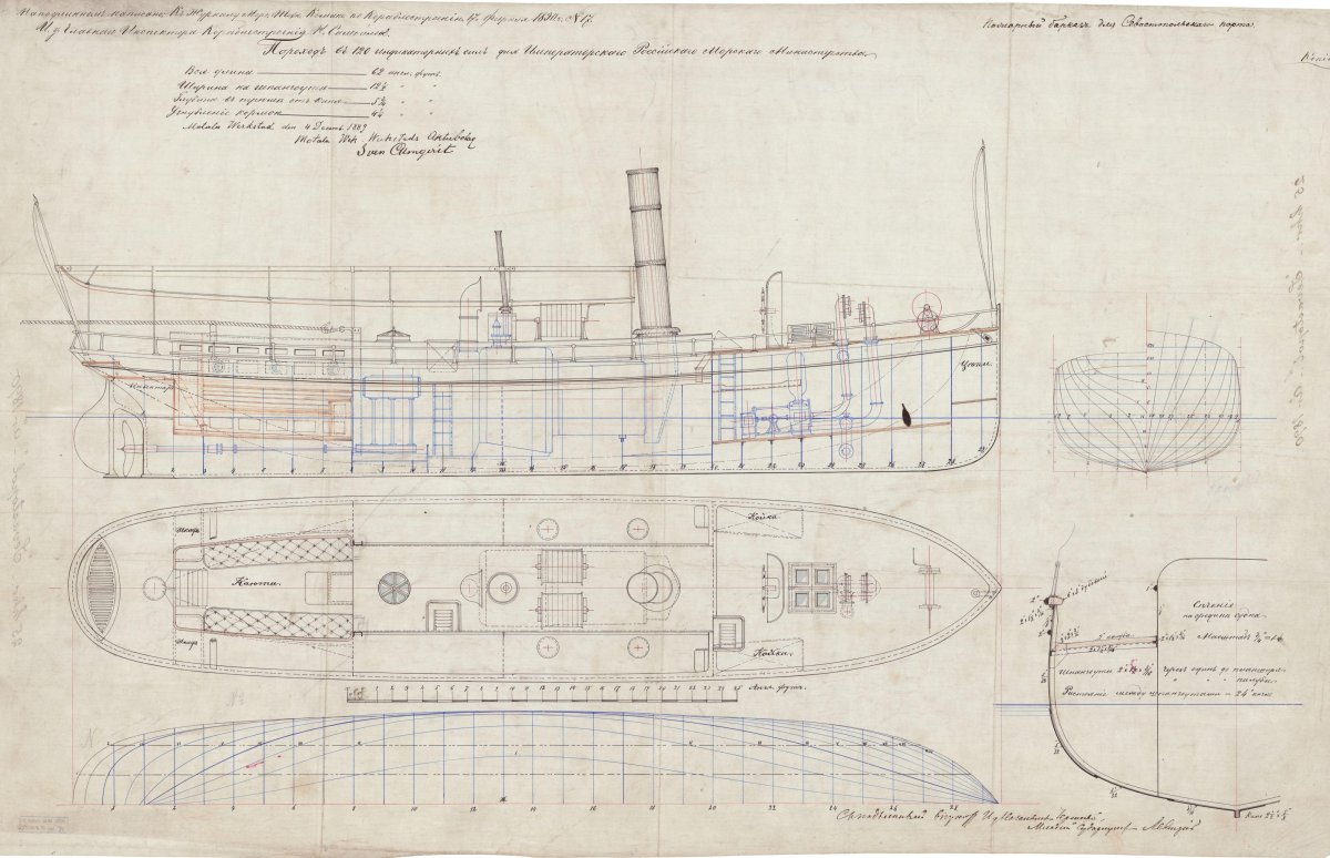 Паровой катер Дагмар чертежи