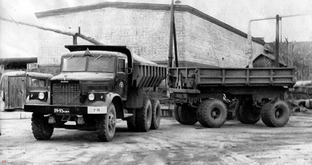 КРАЗ 256 самосвал с прицепом