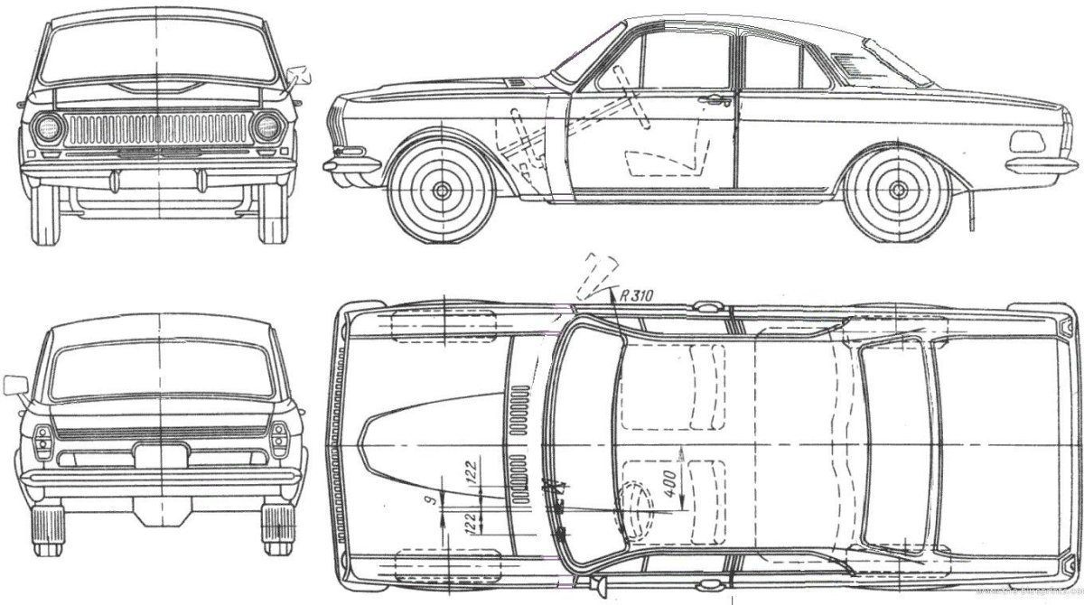 ГАЗ 24 габариты