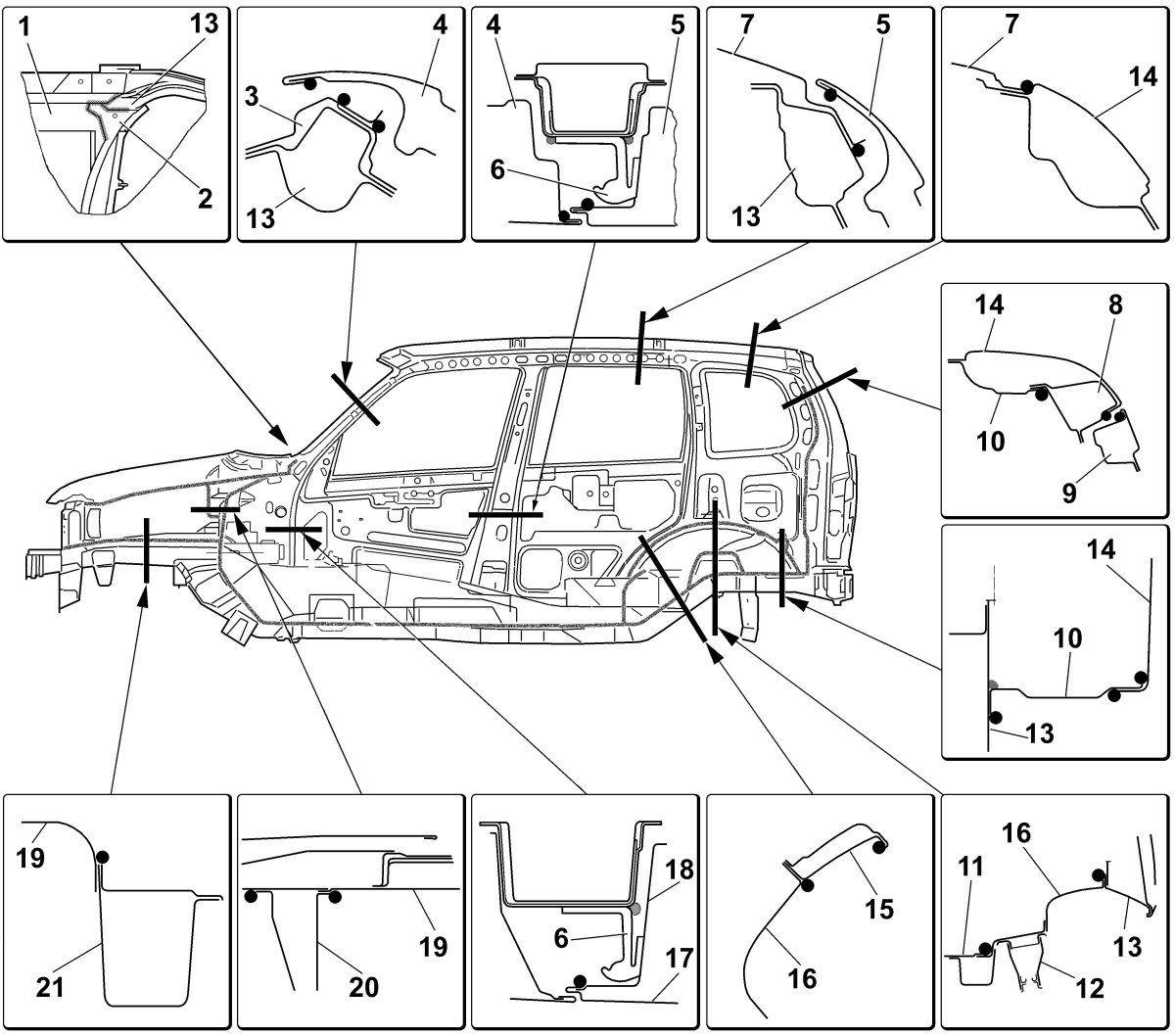 Нива Шевроле кузовные детали схема