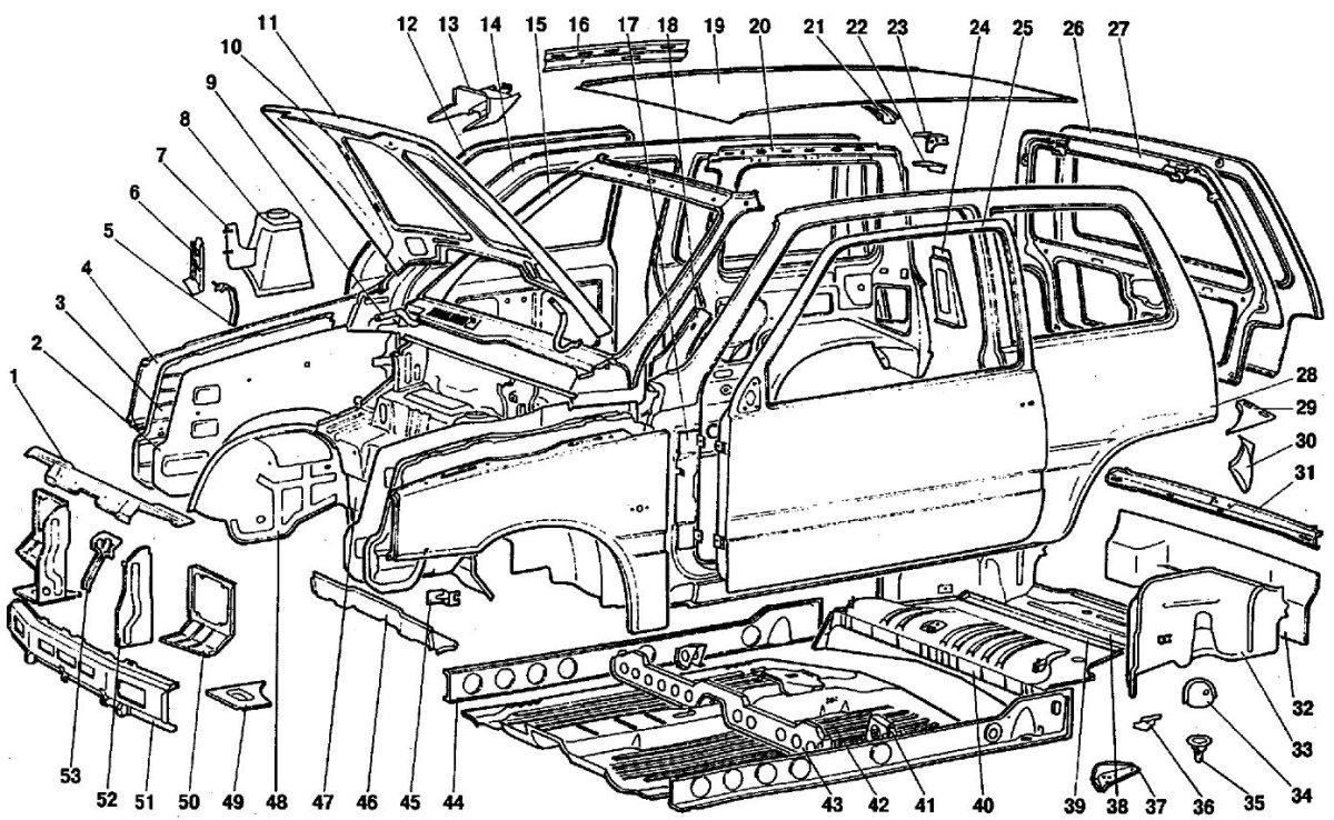 ВАЗ 1111 Ока схема кузова