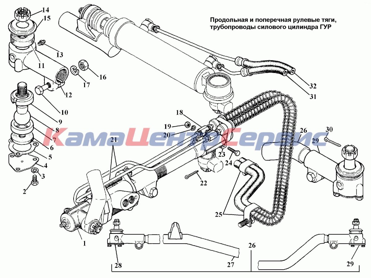 Цилиндр силовой ГУР ГАЗ-3308