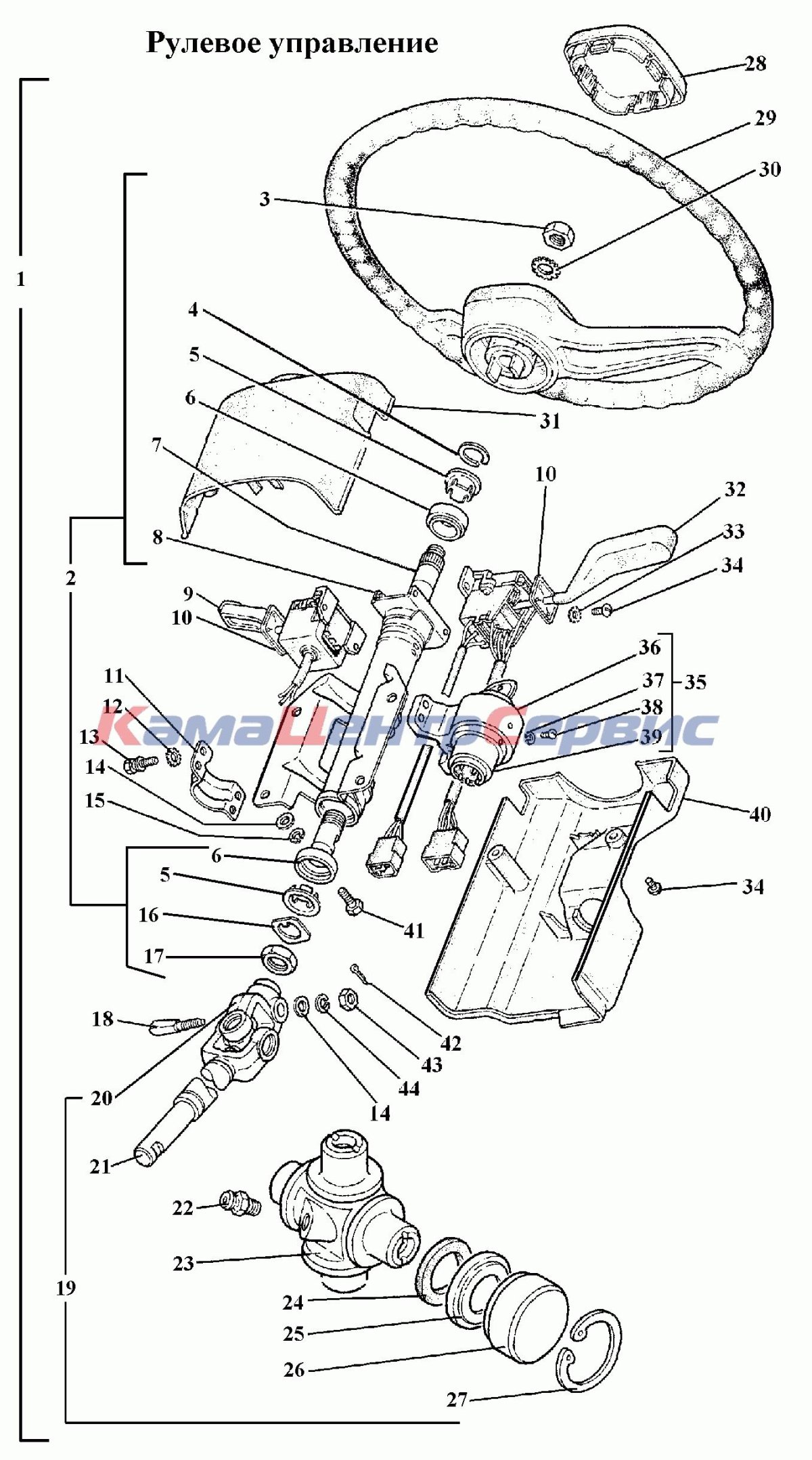 Рулевое управление ГАЗ 3308