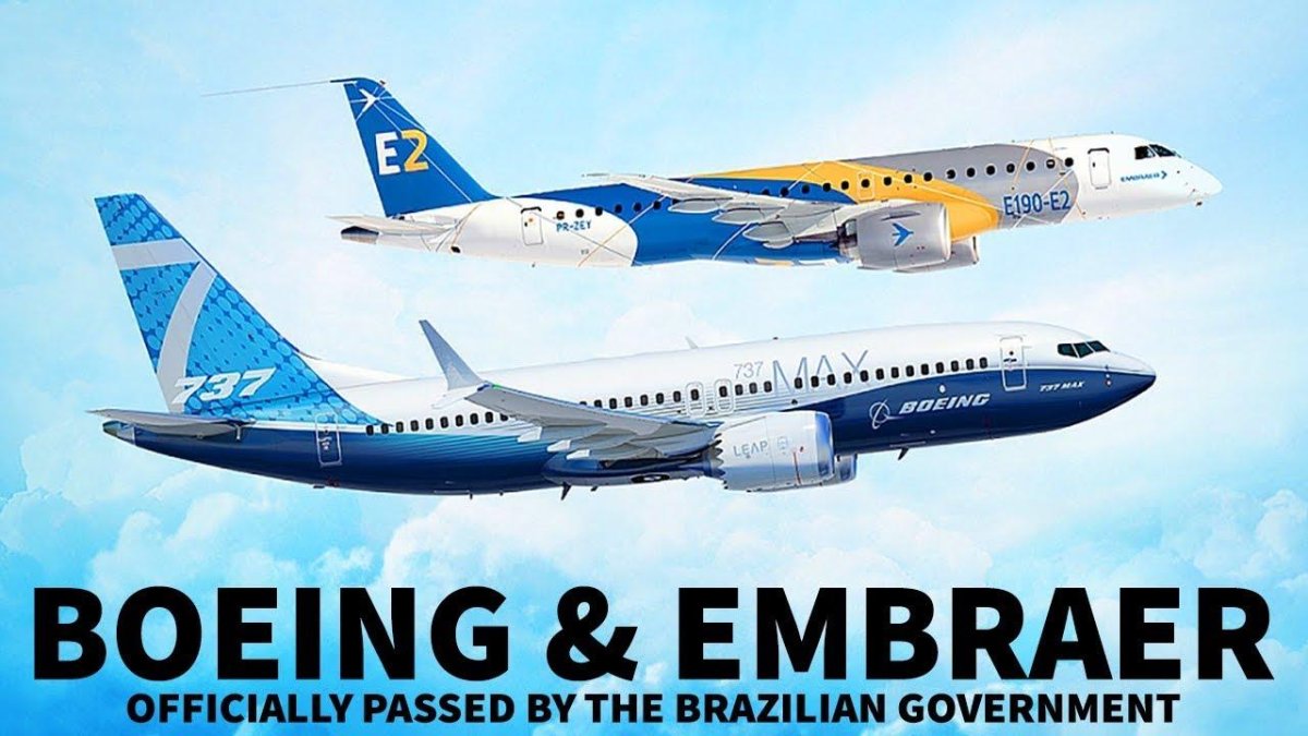 Самолёт Embraer 190 и Боинг 737