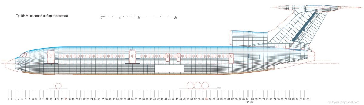 Компоновочная схема самолета ту 154