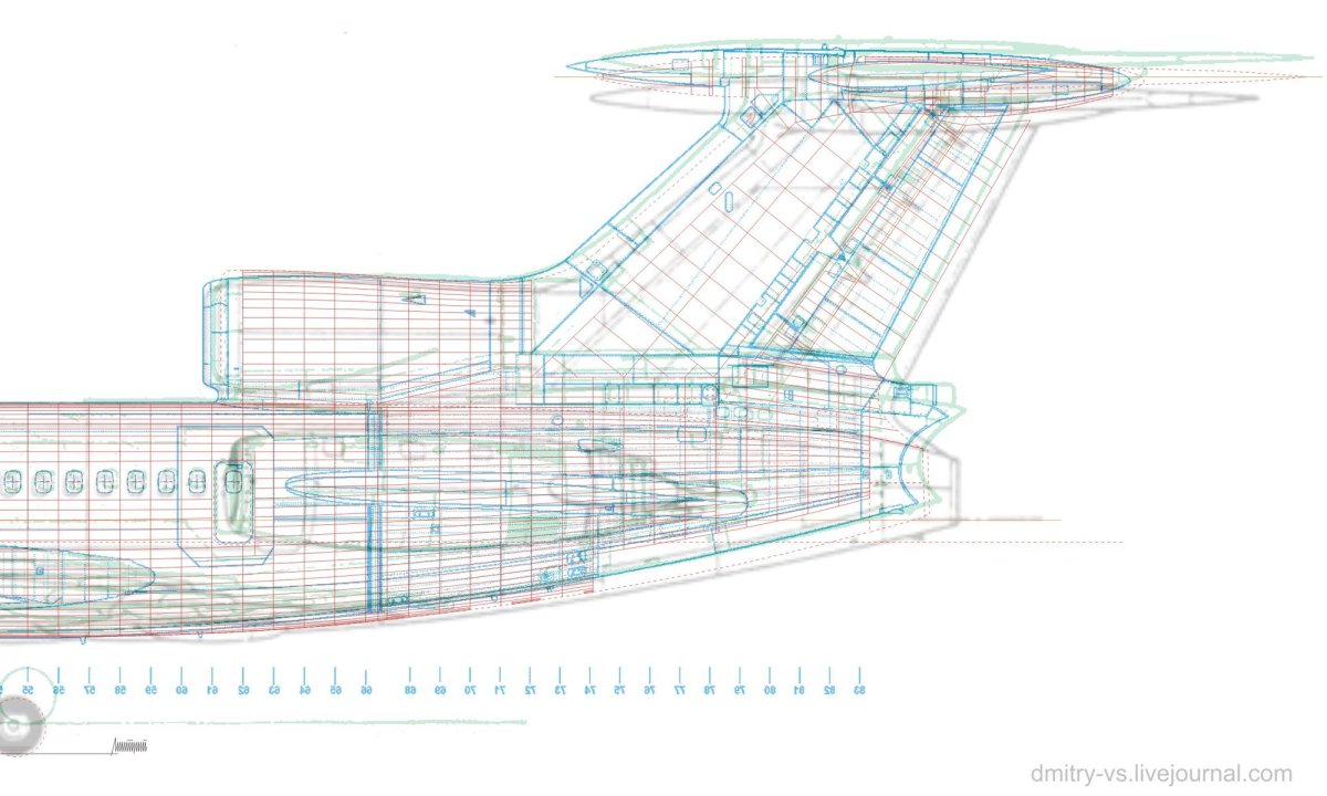 Чертежи самолёта ту-154м