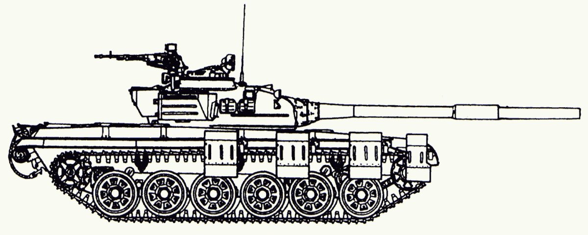 Танк т-72 сбоку
