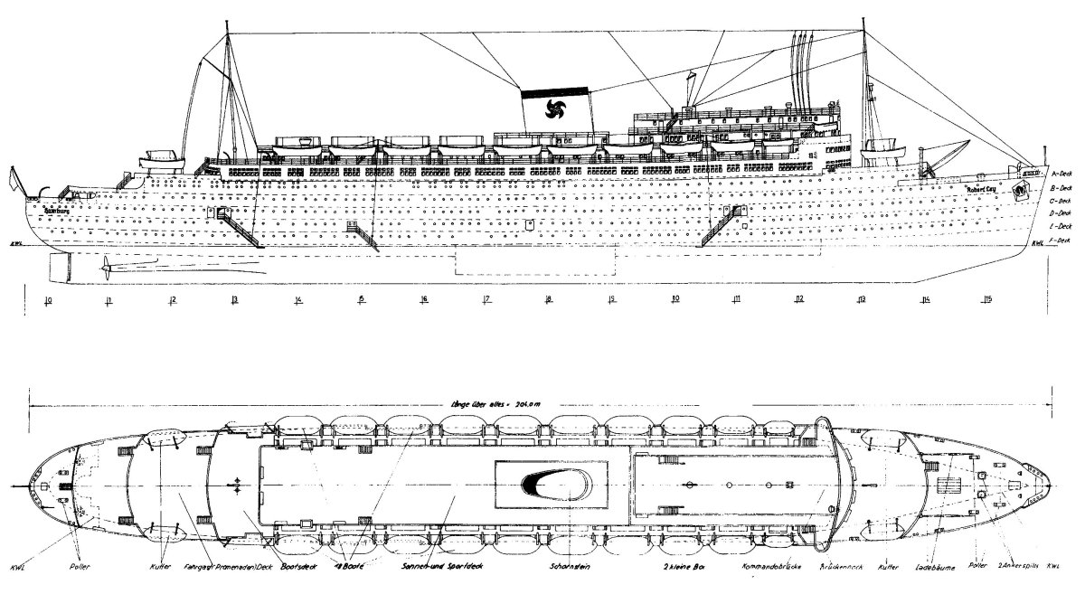 Вильгельм Густлофф судно чертежи