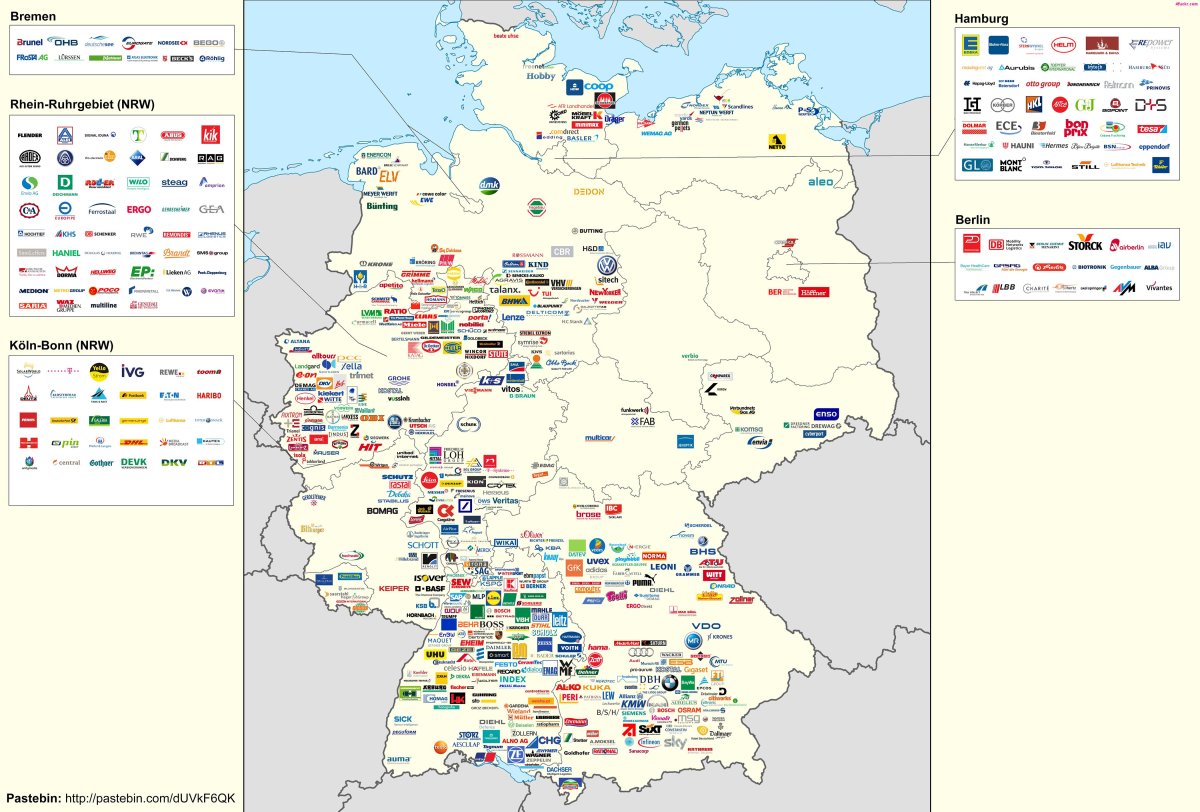 Экономическая карта ФРГ