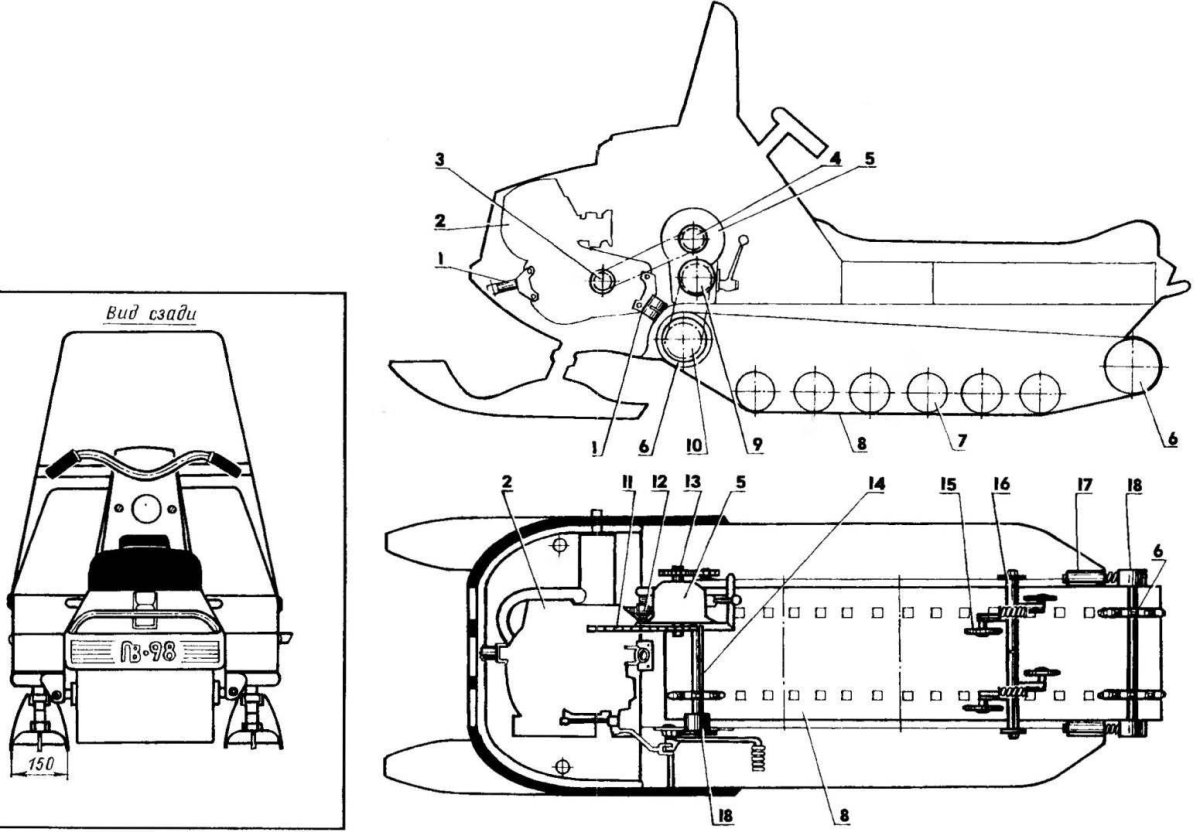 Габариты снегохода Буран 640