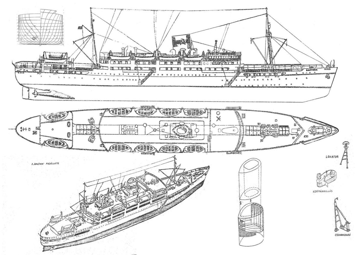 Судно: лайнер ,,Иван Франко". Чертеж