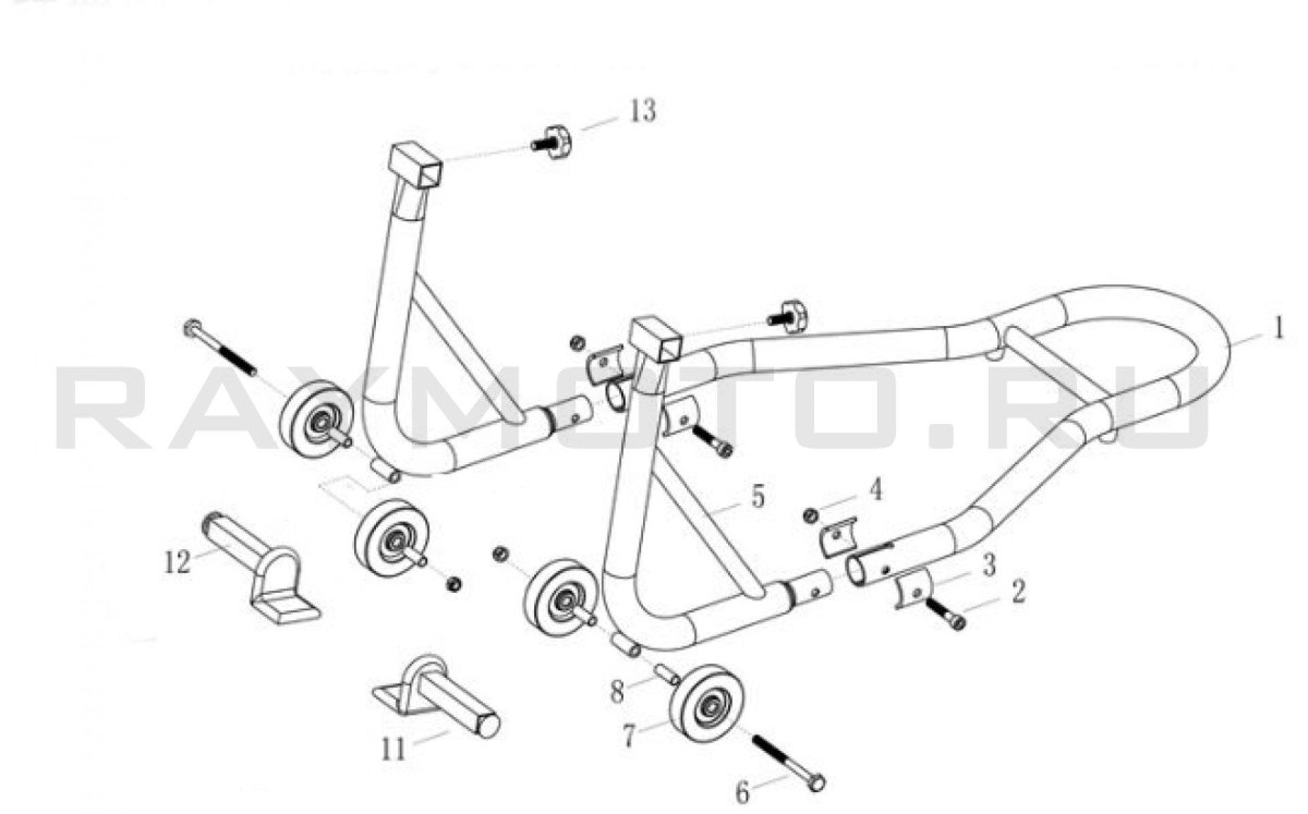 Подкат для мотоцикла передний чертеж