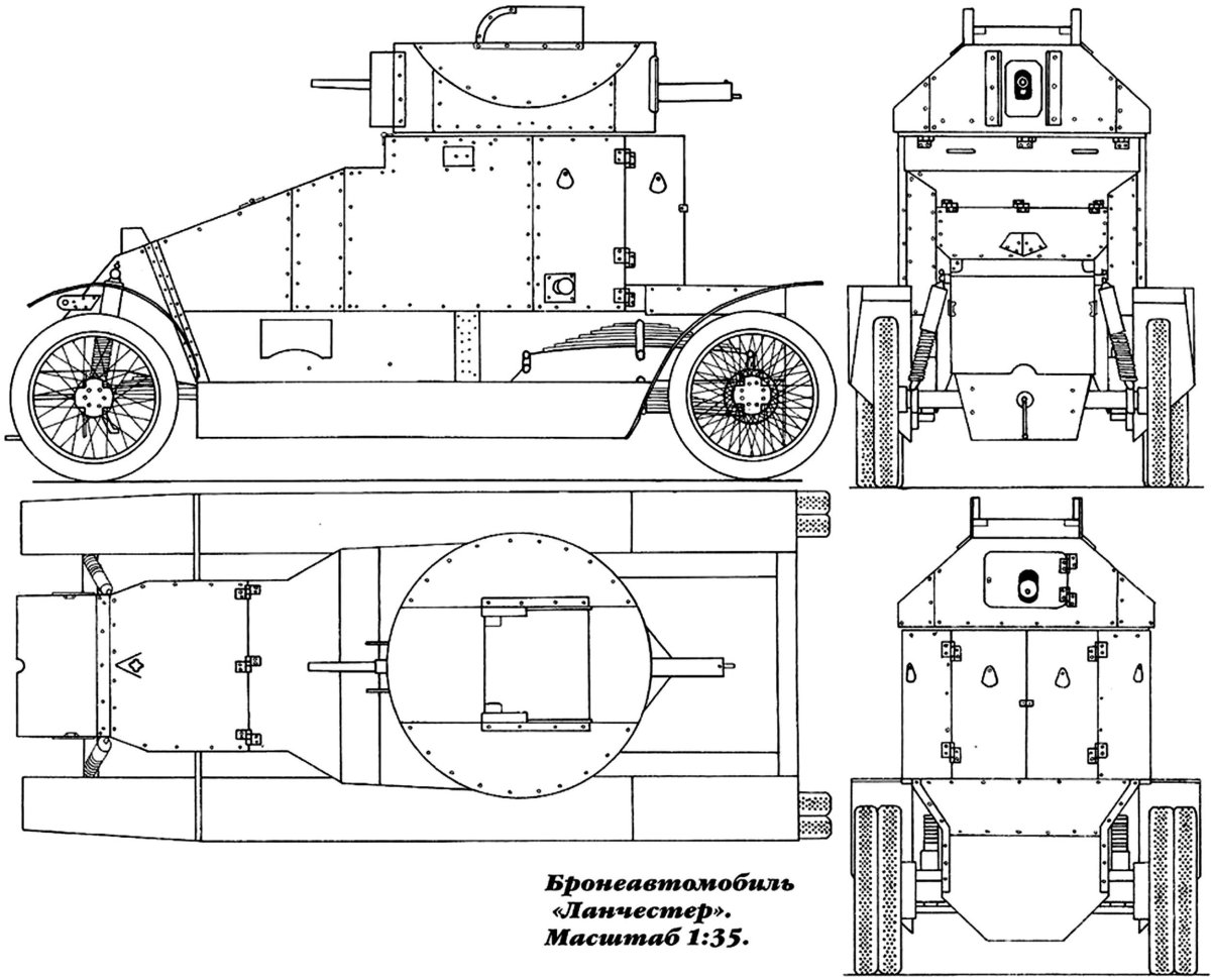 Бронеавтомобиль Ланчестер 1914 года