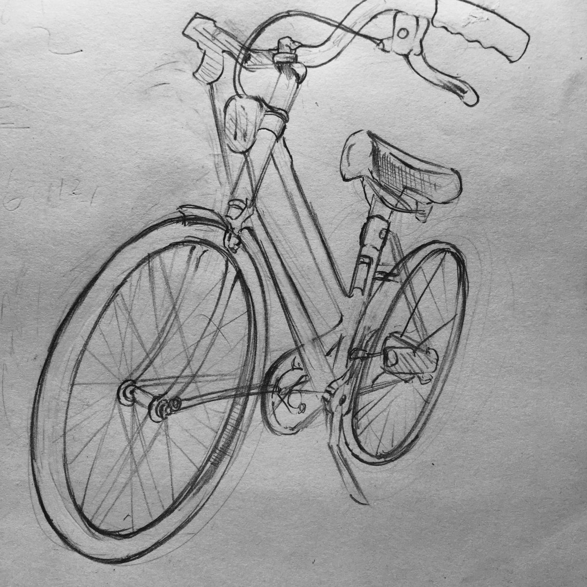 Велосипед карандашом