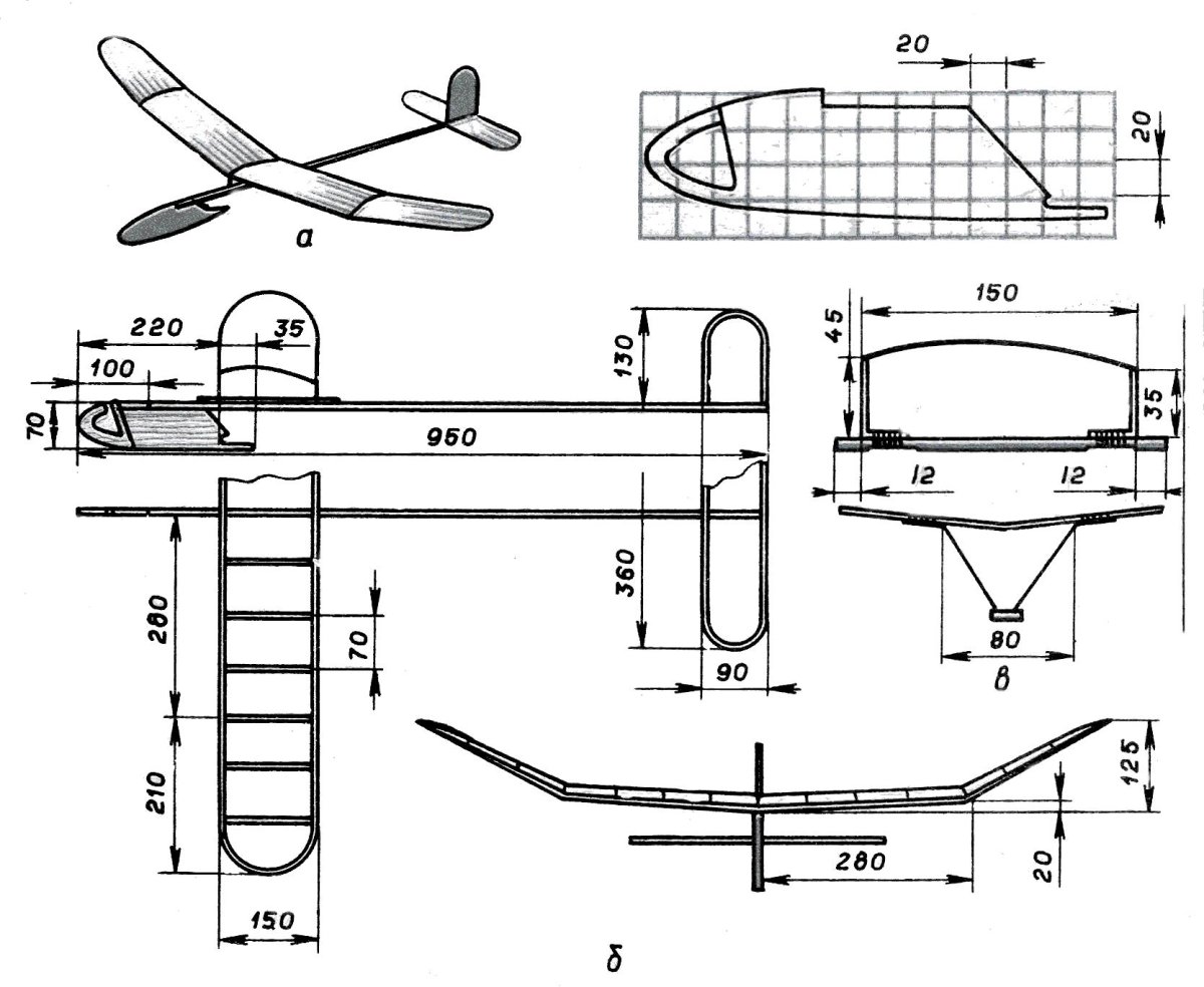 Планер вид сбоку чертеж