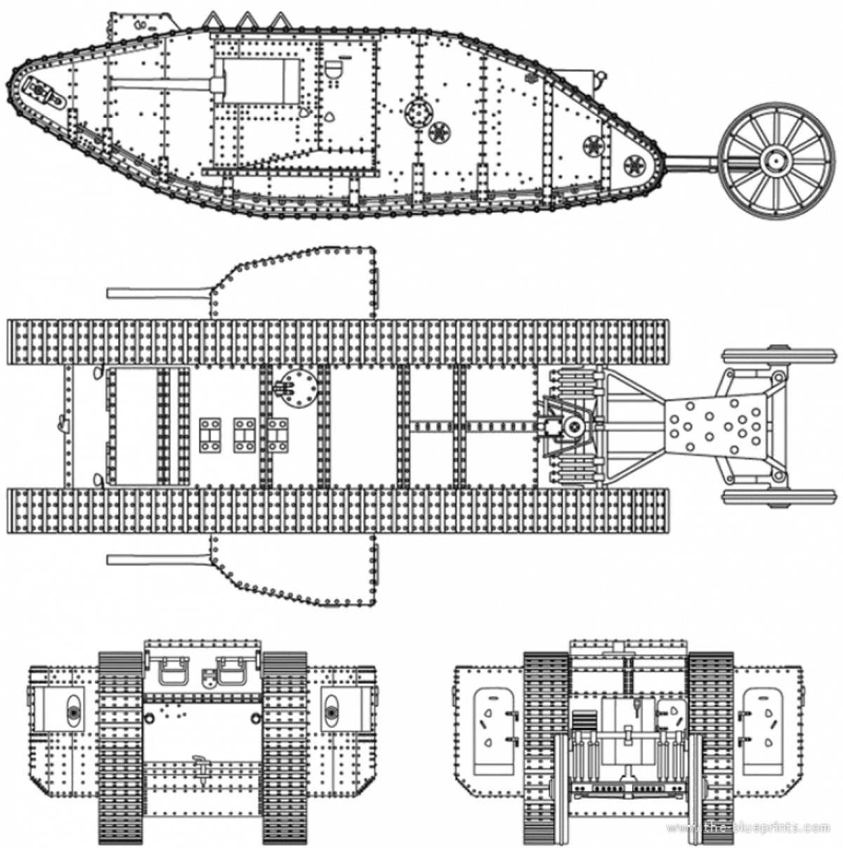 Марк 1 танк чертеж