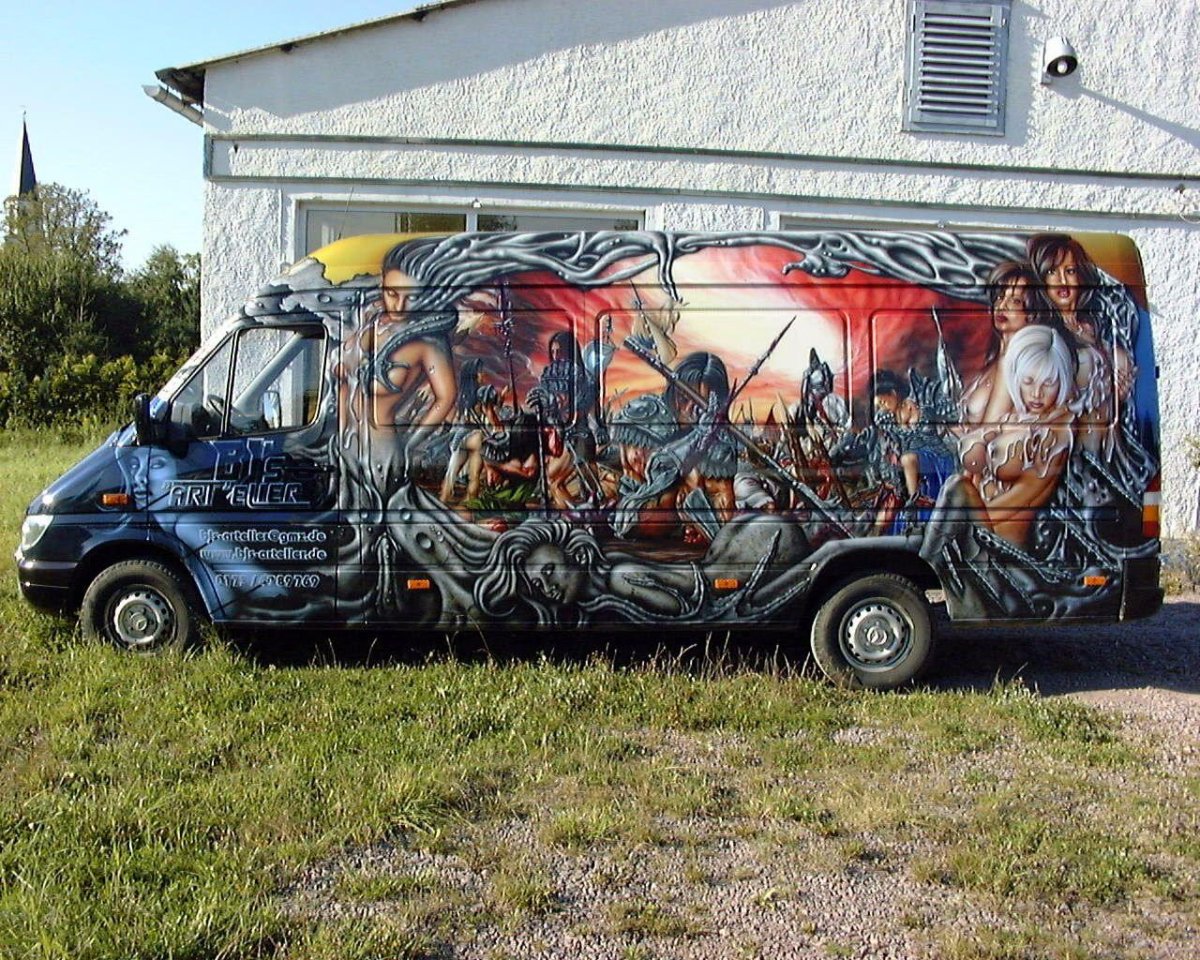 Аэрография на мерседесе Спринтере