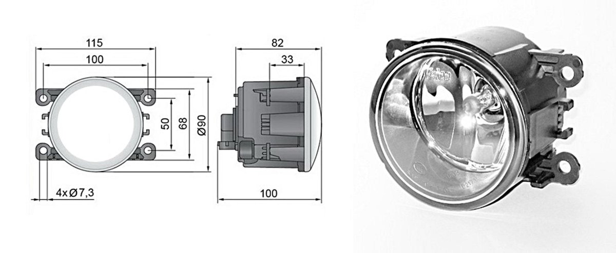 Диаметр противотуманных фар Форд фокус 2