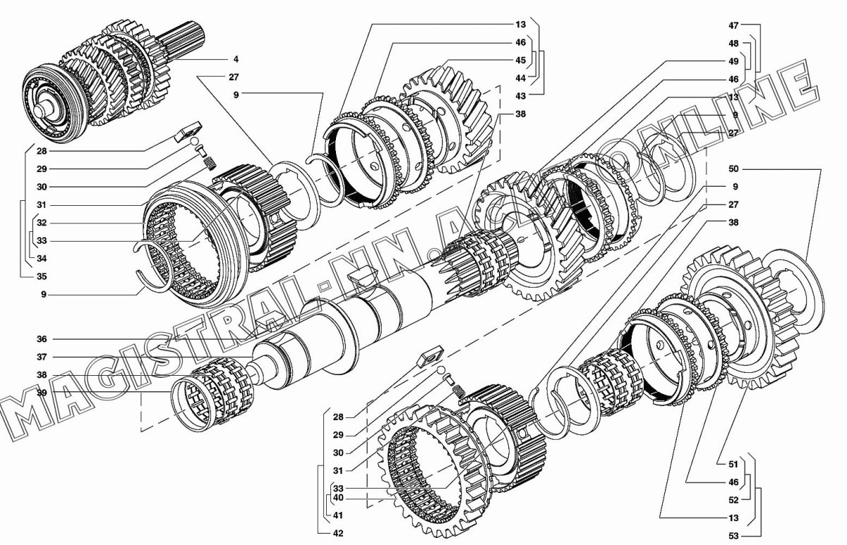 Схема КПП УАЗ 469 4 ступка