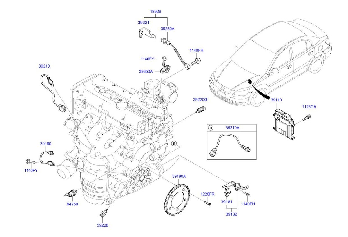 Датчик коленвала Киа Рио 2