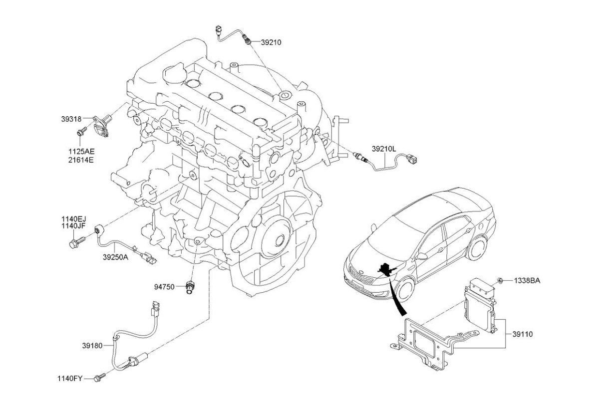 Датчики двигателя Киа Рио 2