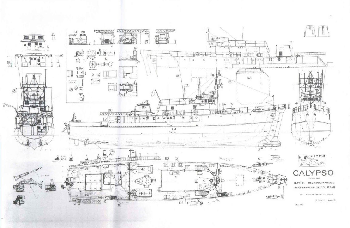 Калипсо чертежи корабля Кусто